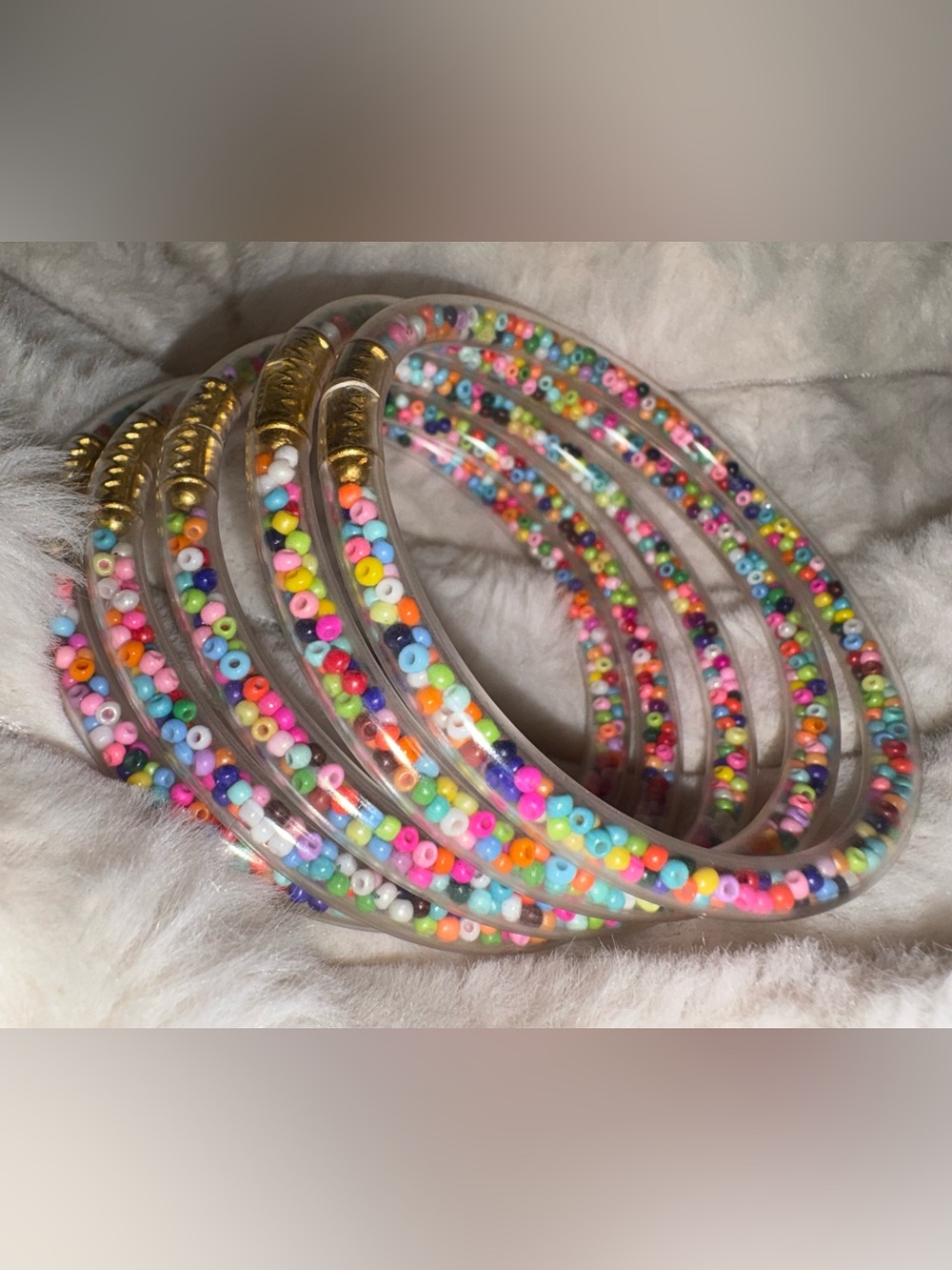 Multicolor Seed Bead Tube Bangle Bracelet - Women Jewelry